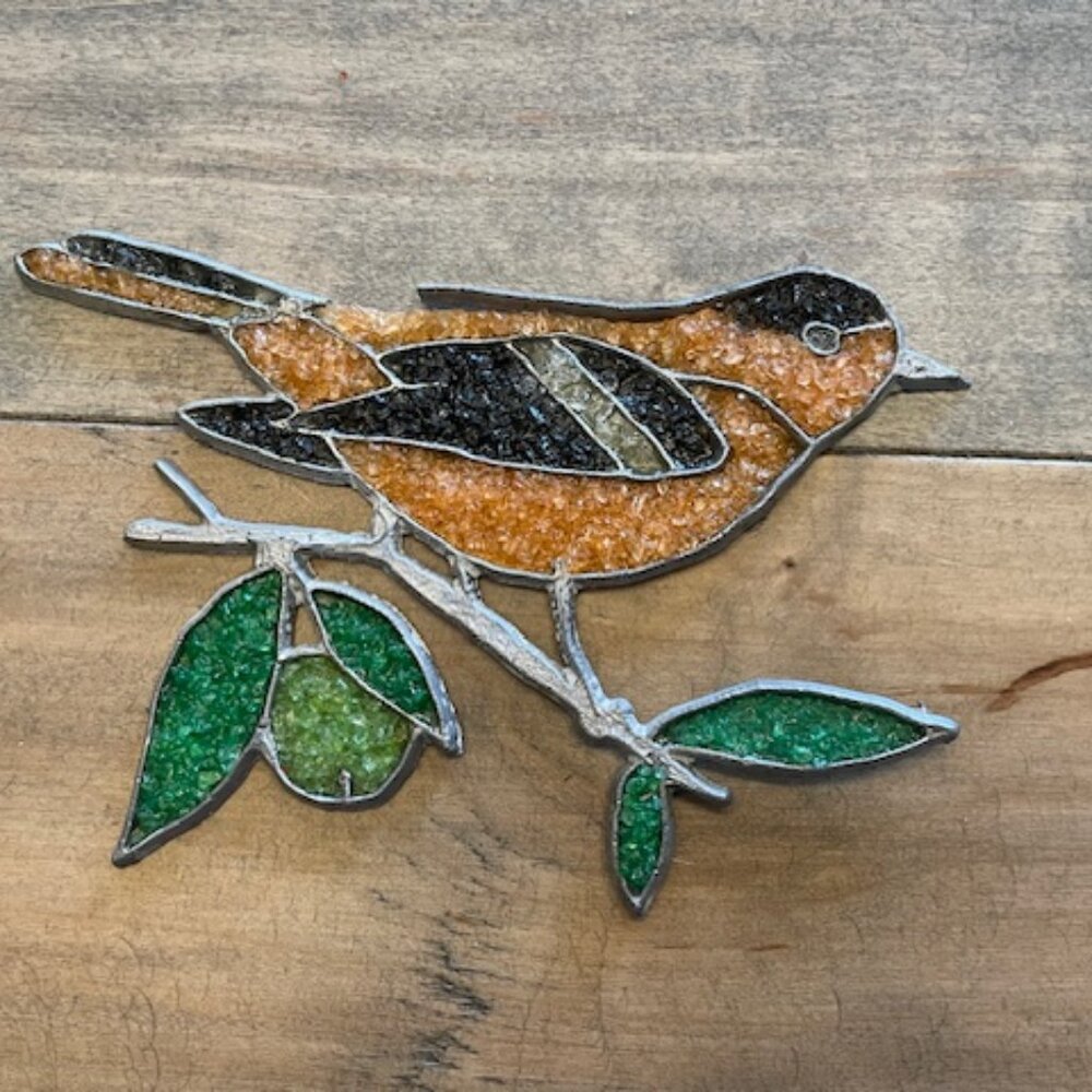 10 handmade colorful Stained Glass Bird Ornament Birds, Butterfly, Angel, Flower